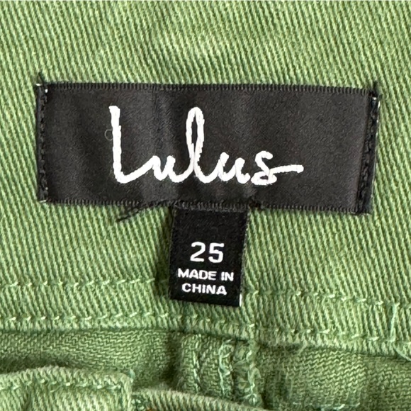 Lulus Dillon Olive Green Self-Tie Cropped Jeans Sz 25 - Picture 13 of 15
